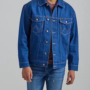 Wrangler Size Medium (M) Men's Classic Blue Denim Jacket with Traditional Stylin